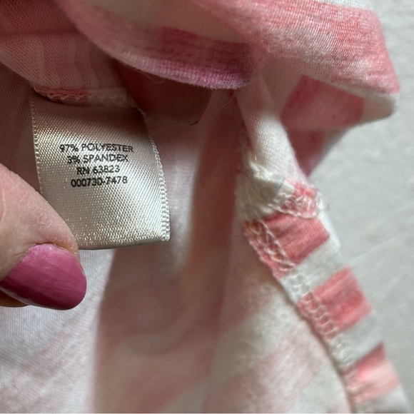 CJ Banks Women’s Multi Color Striped Cotton High Low Hem Scoop neck 1X - Picture 8 of 10